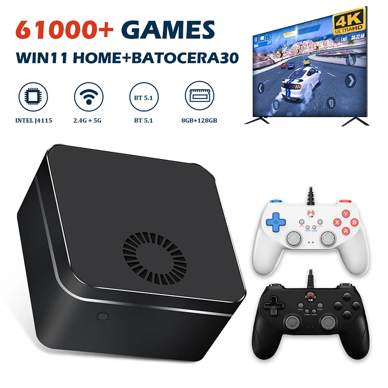 Супер консоль для видеоигр в ретро стиле X PC Mini Box PS2/PS1/WII/SS/N64 Windows 11 PRO UHD игровой