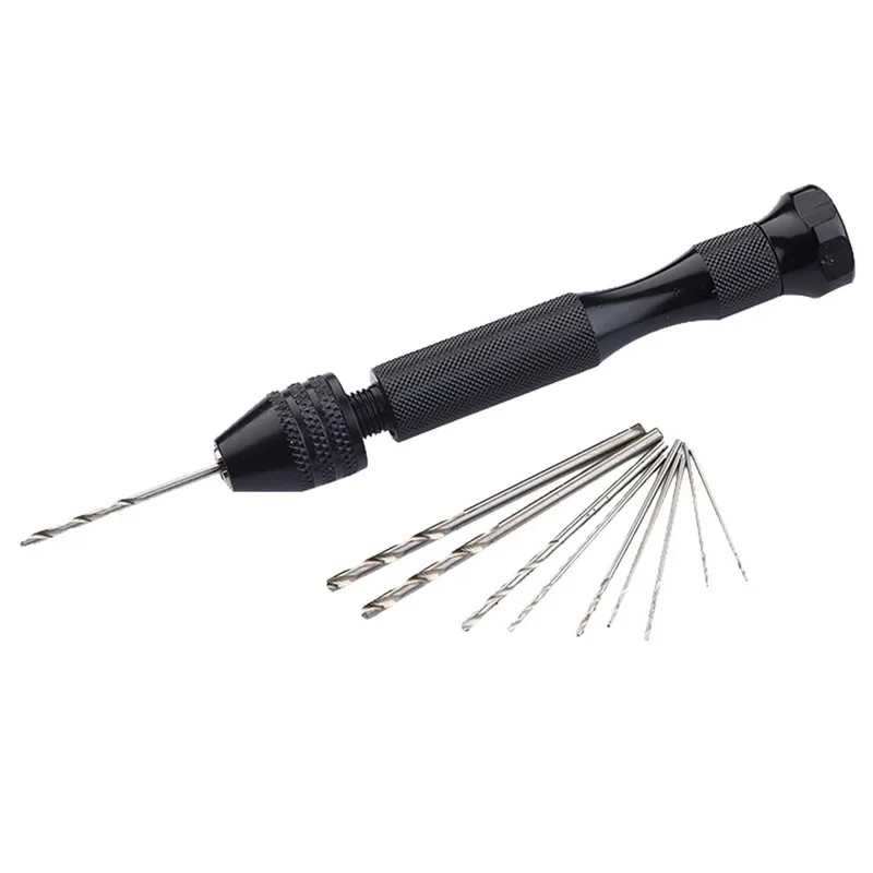 

Hand Drill Jewelry Craft Hand Manual Drill Chuck Mini Hand 10PCS Twist Drill Bit