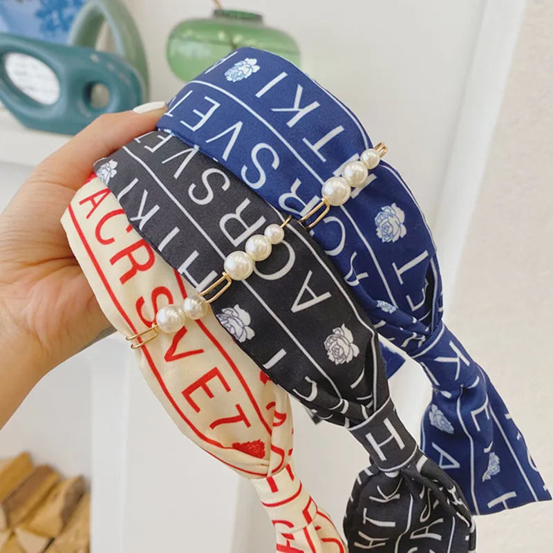 Повязка на голову с надписью модные аксессуары для волос Женская повязка бантом