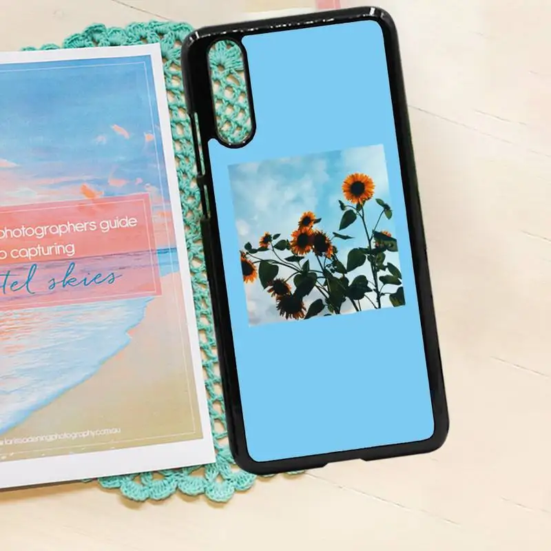 

Sunflower flower landscape Art Phone Case PC for iPhone 11 12 pro XS MAX 8 7 6 6S Plus X 5S SE 2020 XR