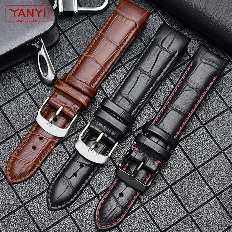 Genuine Leather Bracelet curved end watch strap 20mm for citizen BL9002-37 05A BT0001-12E 01A watch band 21mm watchband 22mm