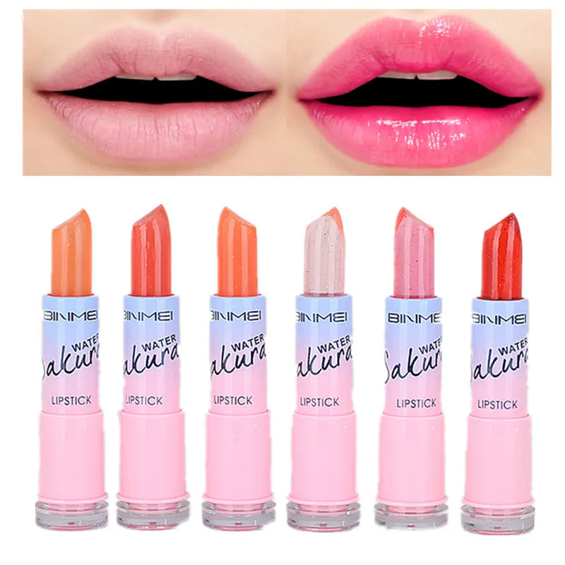 Прозрачная Желейная помада розового цвета меняющая температуру прозрачный