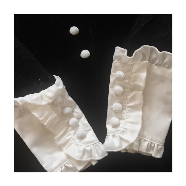 Женское платье в викторианском стиле черное ажурное с бантом готическом для