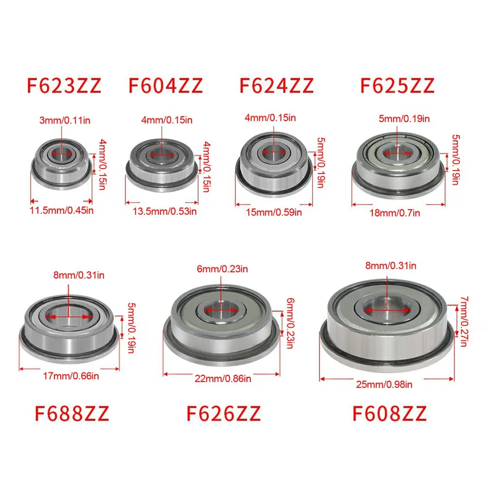 

10PCS miniature G10 steel ball bearing F623ZZ F624ZZ F625ZZ F626ZZ F608ZZ F688ZZ for VORON Mobius 3D Printer parts Bearing