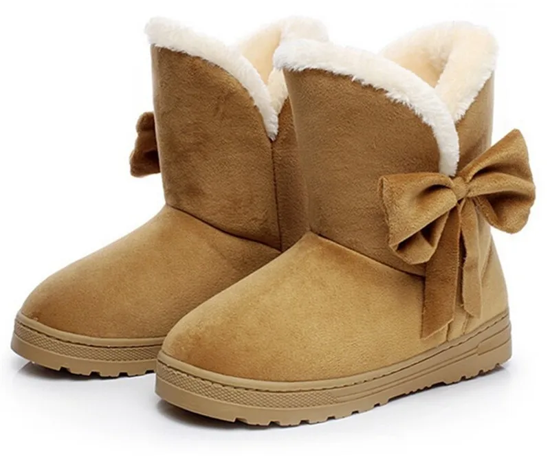 Коричневые женские зимние ботинки зимняя обувь теплая Повседневная на меху