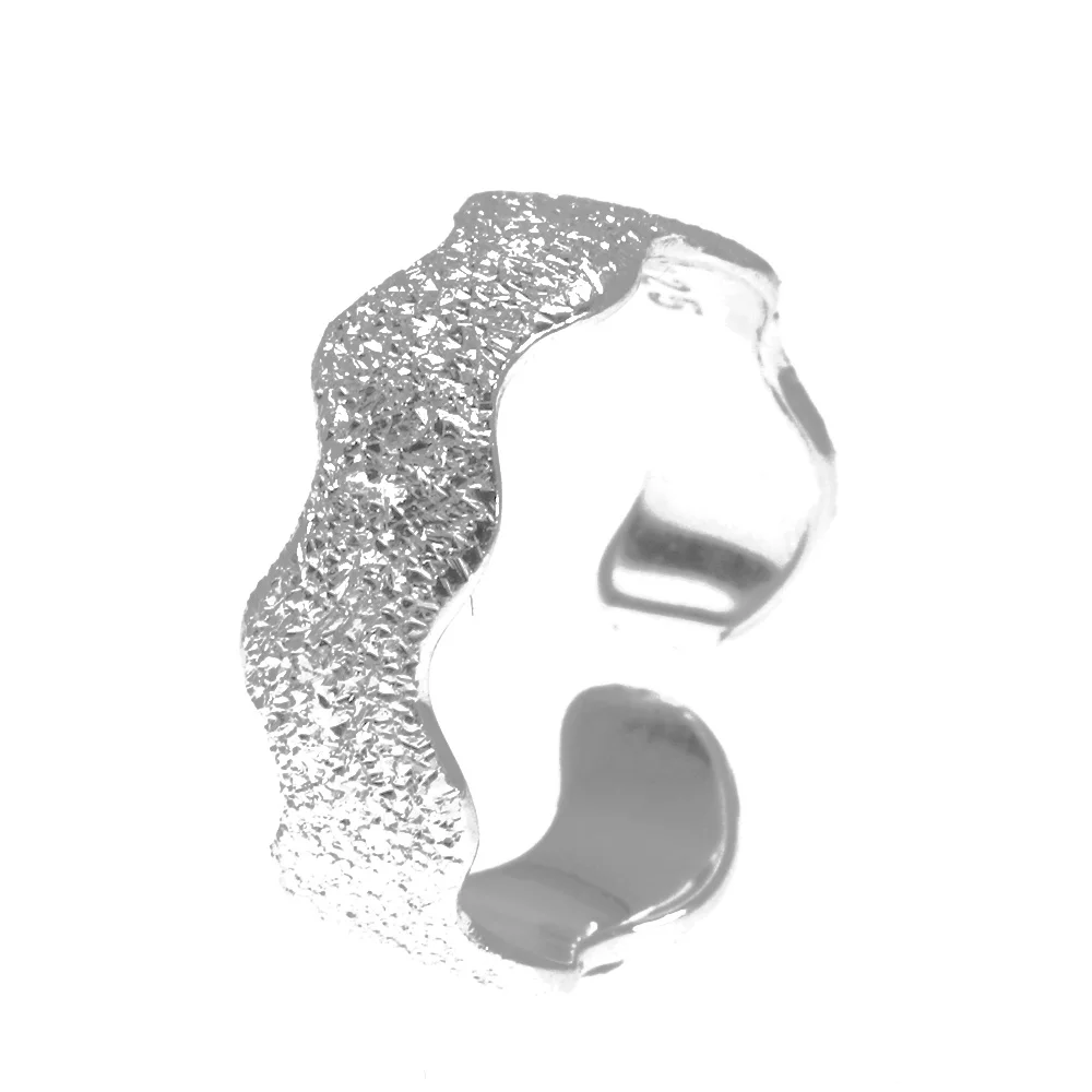 Настоящее 100% 925 пробы серебряные кольца для женщин Простые волнистые вечерние с