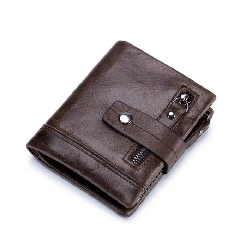 Кошелек GROJITOO из натуральной воловьей кожи для мужчин и женщин короткий бумажник