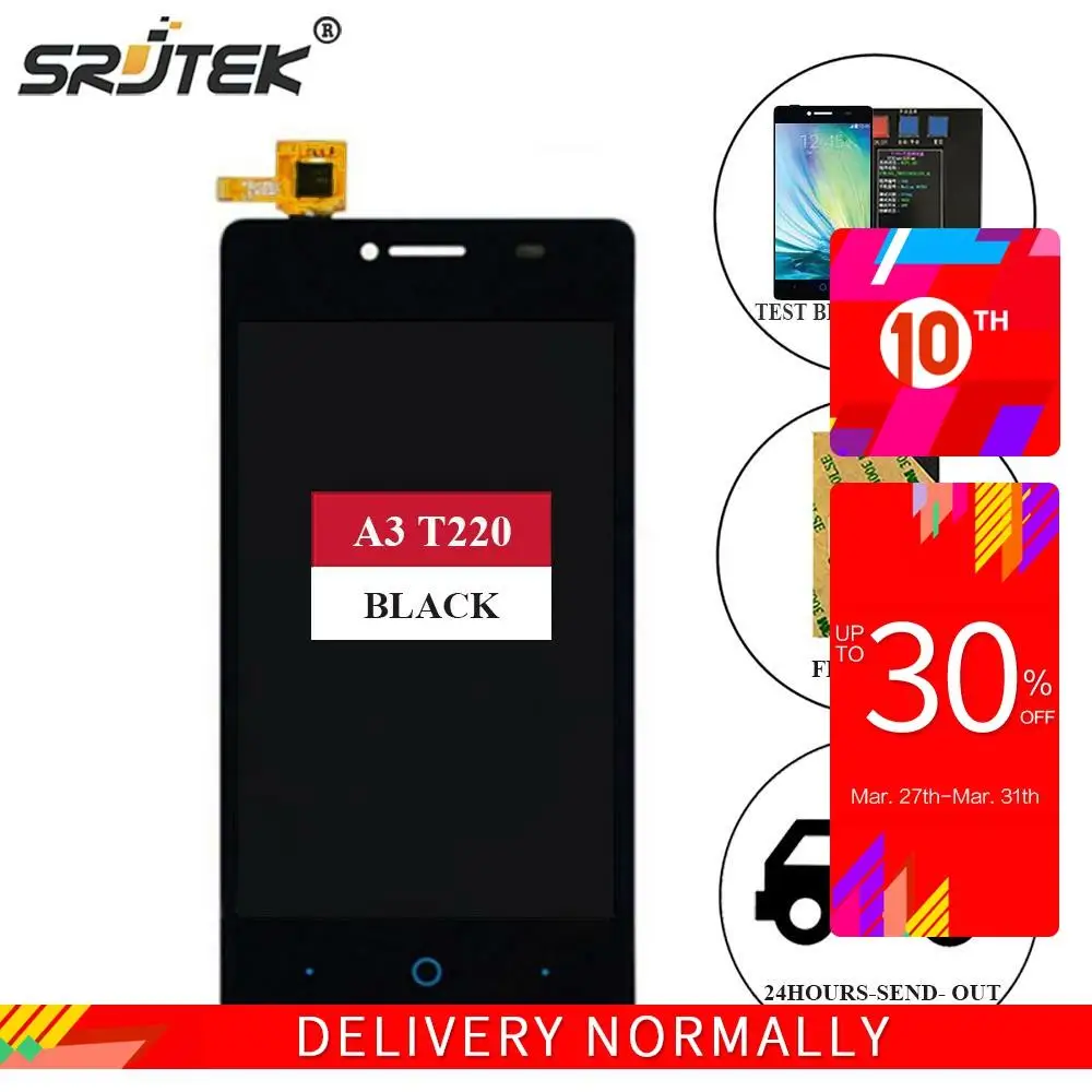 Srjtek для ZTE Blade A3 T220 ЖК дисплей сенсорный экран дигитайзер стекло полная сборка 4 0