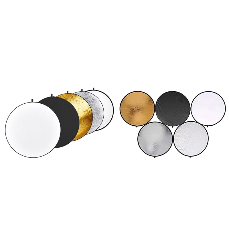 

5 in 1 Portable Photography Collapsible Light Reflector for Studio Photography Lighting and Outdoor Lighting