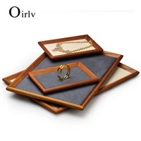 oirlv newly fashion portable leather jewelry ring display organizer box tray holder earring for storage case showcase