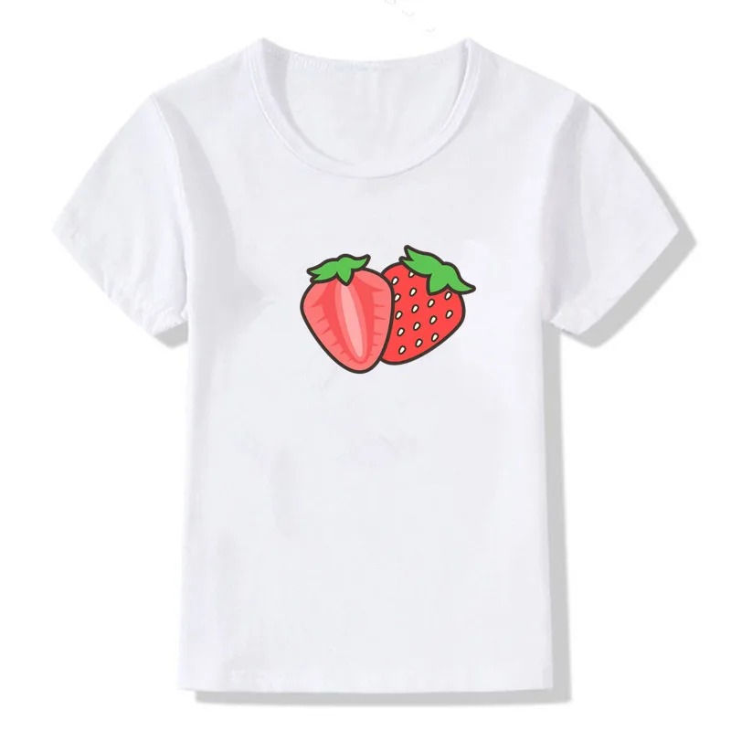Забавная детская футболка с рисунком арбуза милые топы для мальчиков и девочек