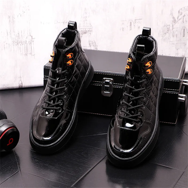 Murah Sneakers Pria Musim Gugur Keluaran Baru Sepatu Kasual Flat Mode Atasan Tinggi Penambah Tinggi Sepatu Bot Pergelangan Kaki Zapatillas Hombre