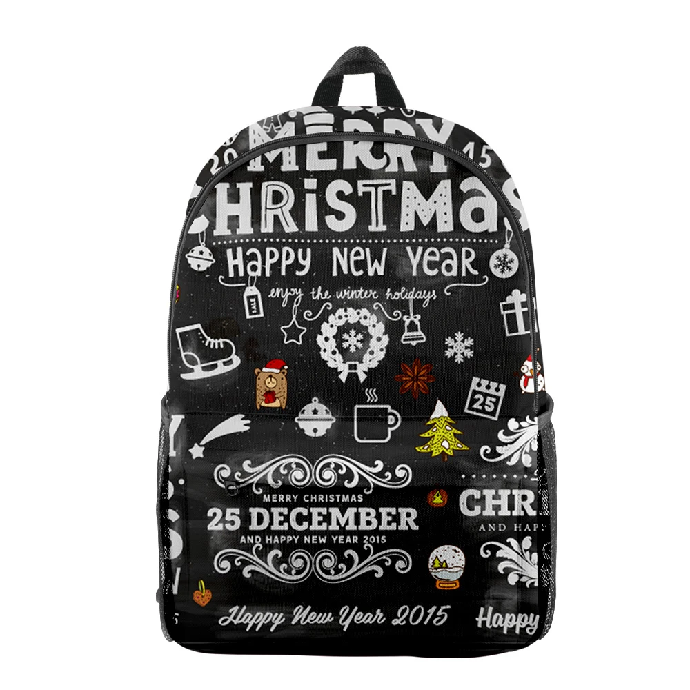 

Trendy Funny Christmas Xmas gift School Bags Boys Girls Mini Travel Bags 3D Print Oxford Waterproof Notebook Shoulder Backpack