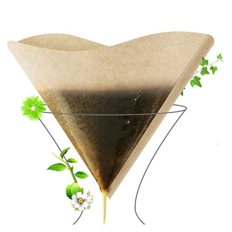 Одноразовая кофейная бумага V60 100 шт. конусная неотбеленная для коричневого кофе