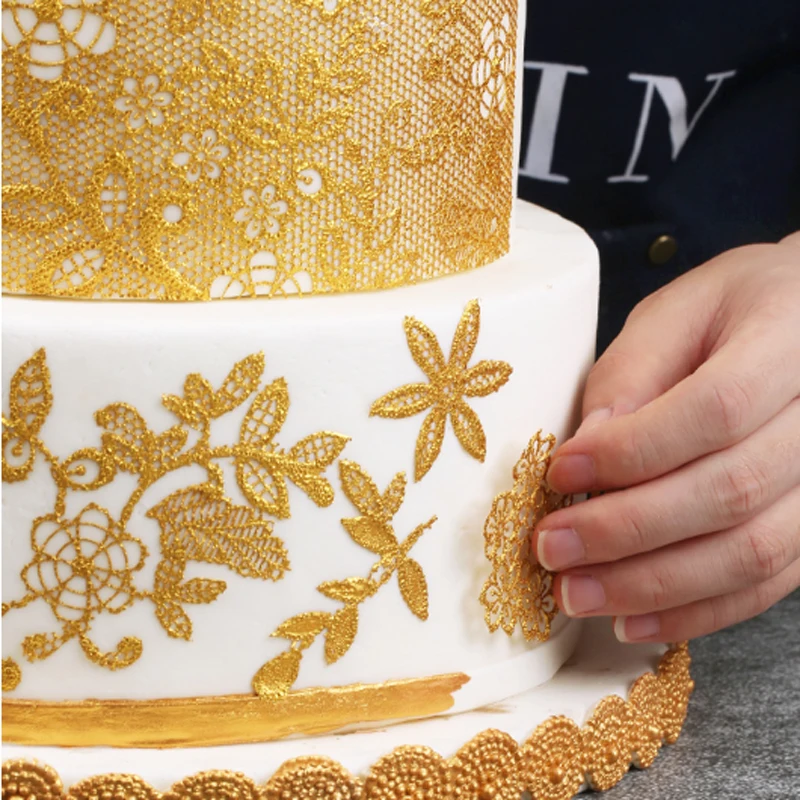 Силиконовая форма для торта с цветочным узором кружевной коврик помадки