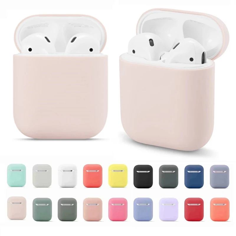 

For Apple Airpods 1/2 Silicone Earphone Protective Case Fit For Bluetooth Wireless Earphone Cover For Airpod 2 Charging Box Bags