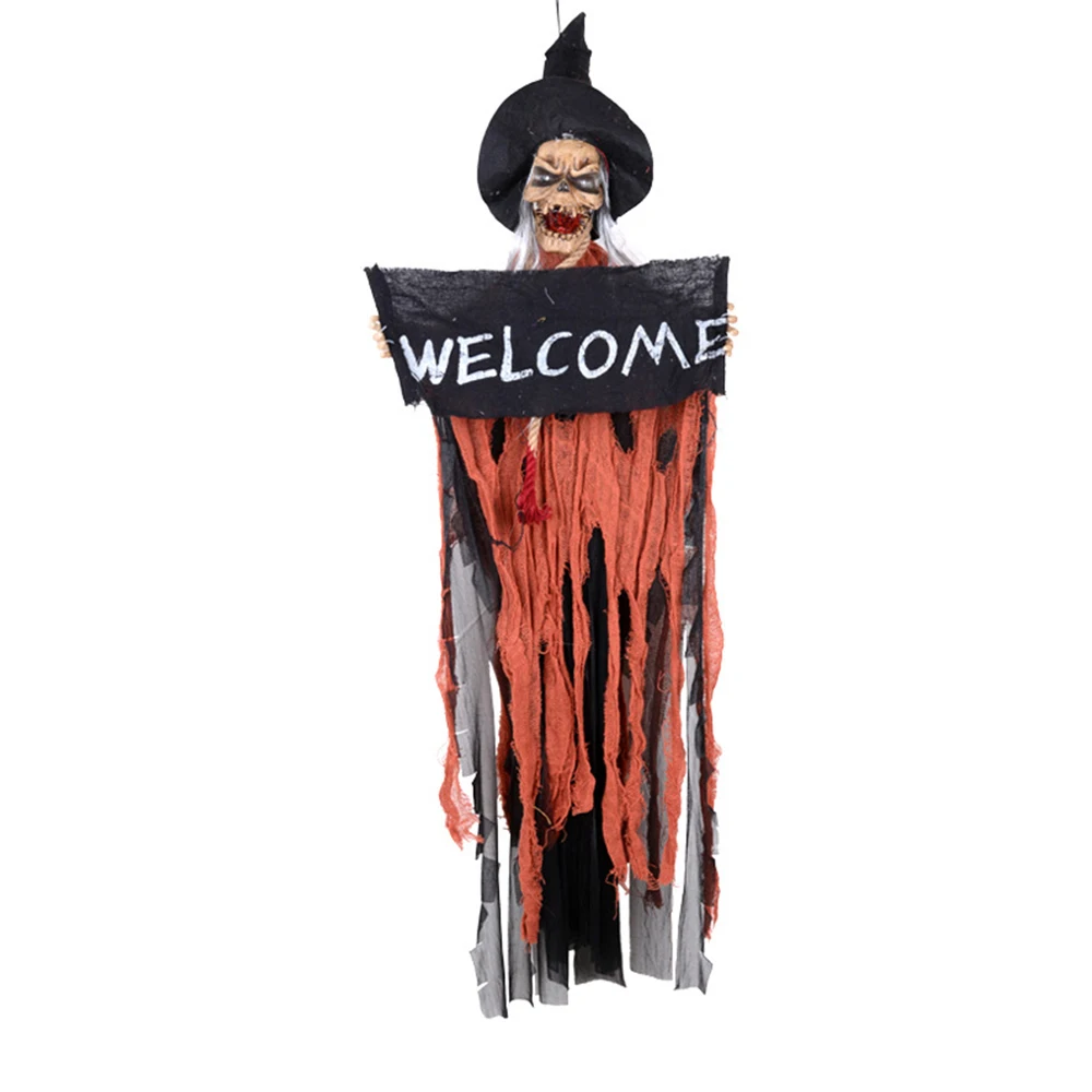 Halloween Hanging Ghost Electric Voice Control Grim Reaper Props Haunted House Bar Club Party Decoration Accessories Orange | Дом и сад