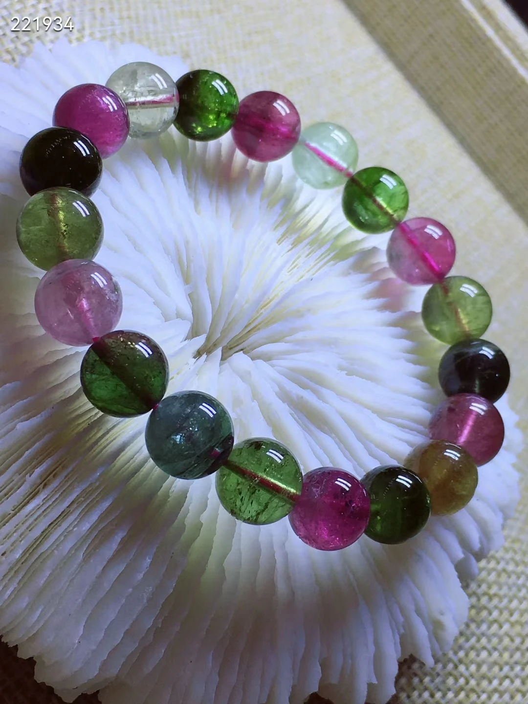 

Genuine Natural Colorful Tourmaline Quartz Clear Round Beads Bracelet 10mm Brazil Women Watermelon Tourmaline Crystal AAAAAA