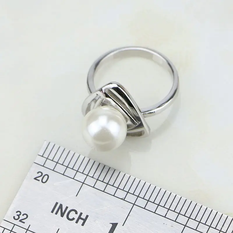 Серьги-кольца женские из серебра 925 пробы с белым жемчугом | Украшения и