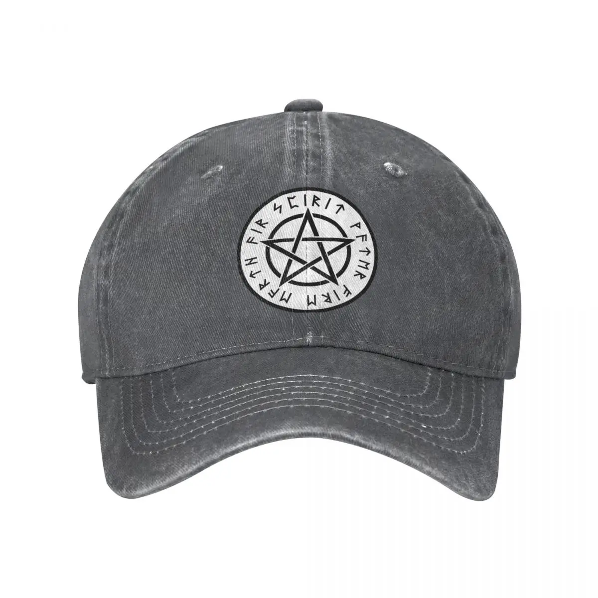 

Pentagram Rain Washed Cotton Pure Color Light Board Men's Baseball Cap Stitching Dad Hat