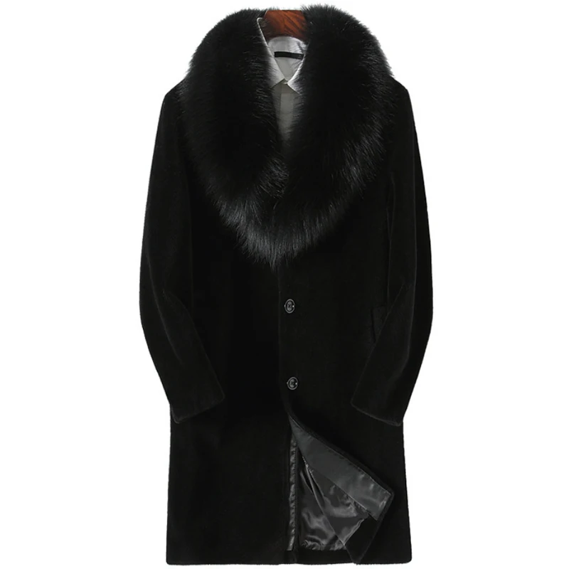Модное зимнее плотное теплое пальто 2021 из искусственного меха мужская куртка