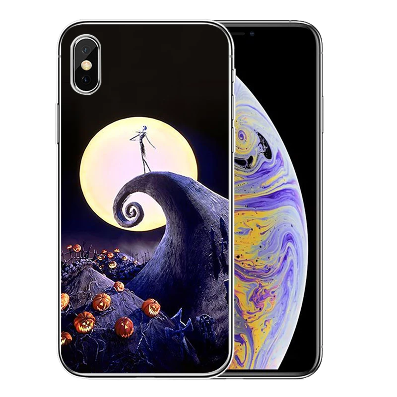 Забавный силиконовый чехол для телефона Jack Skellington на Хэллоуин iphone 11 Pro MAX 5 6 7 8 9 10 X XS