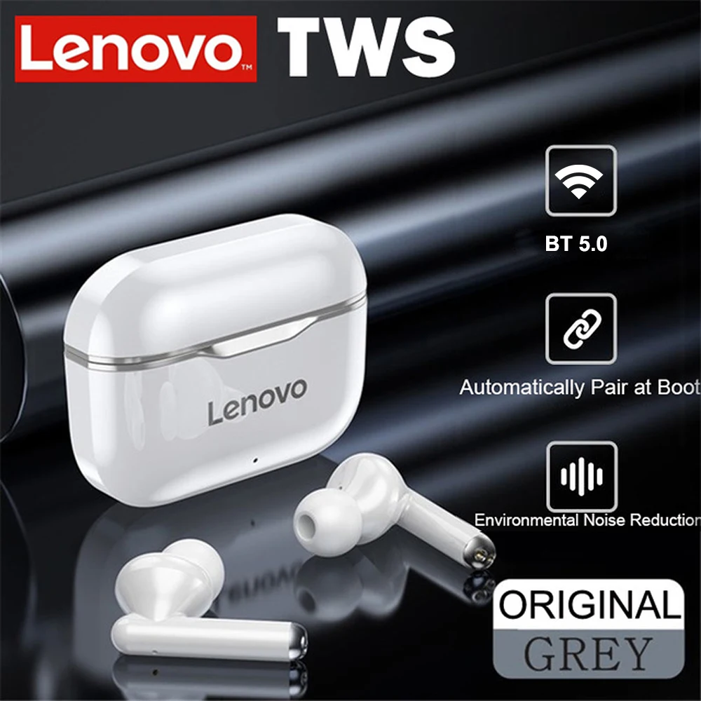 Новые беспроводные наушники Lenovo LP1 TWS BT5.0 двойное Стерео шумоподавление бас
