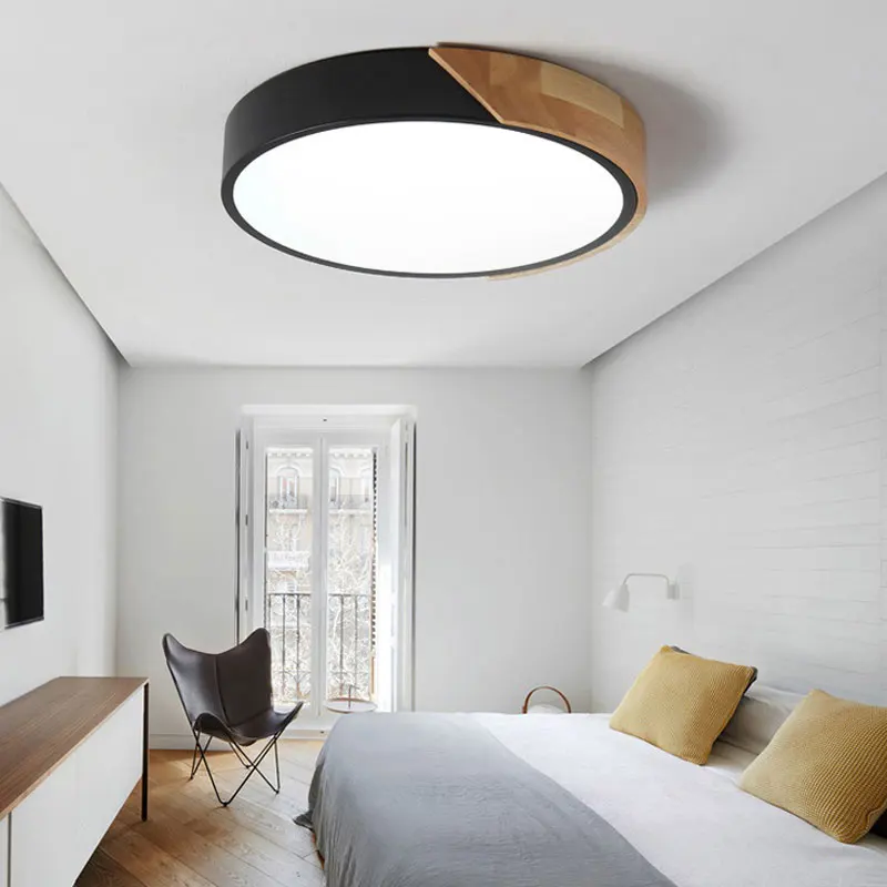 Lámpara de techo moderna y sencilla, luz LED de 18W regulable por control remoto para sala de estar, iluminación de techo Led montada en superficie