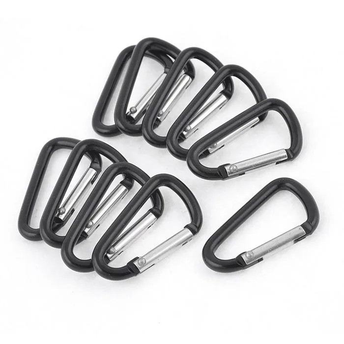 

Premium Black Aluminum Alloy D Carabiner Spring Carabiner Hooks Keychain Climbing New Outdoor Climbing Camping Hiking