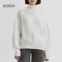 wixra turtleneck sweaters women pullover femme jumper must have ladies loose knitwear top autumn winter