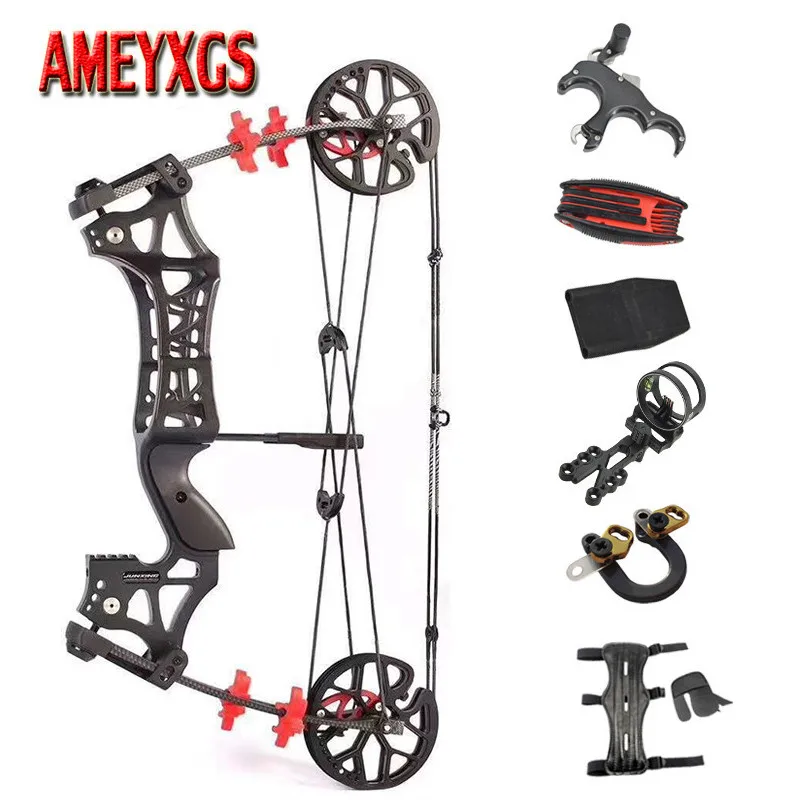 

1set Ajustable 30-60lbs Compound Bow M109E 6061 Aluminum Alloy Archery Slingshot Steel Ball Pulley Bows For Hunting Shooting