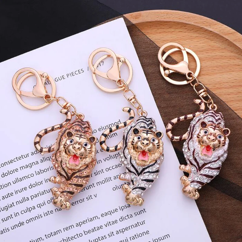 

2022 Year Of The Tiger Zodiac Tiger Pendant Charm Keyring Key Chain New YearGift Hip Hop Tiger Charm