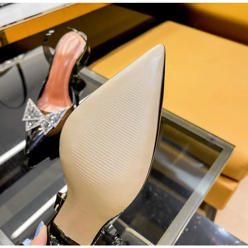

Star style Crystal Butterfly Transparent Women Pumps Jelly Office Lady Shoes Summer Slingbacks High heels Wedding Bridal Shoes