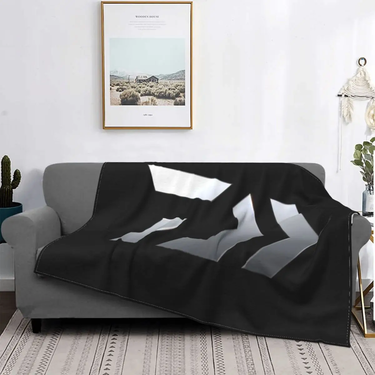 

Daiwa-colcha de pesca a cuadros, manta de lana, ropa de cama y fundas, 470