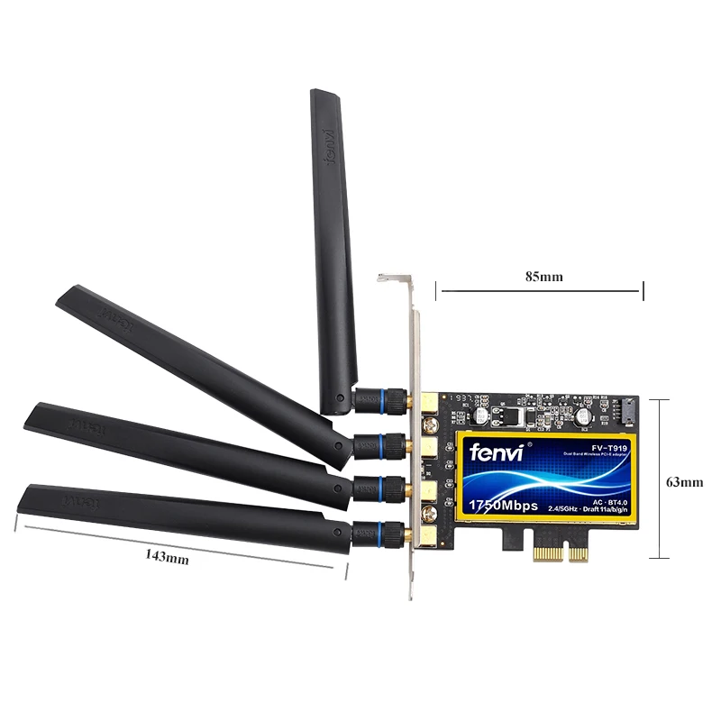 Fenvi Wireless Wifi Adapter 1750Mbps Dual Band 2.4G/5G PCI-E 802.11AC Bluetooth 4.0 + WiFi PCI Express Wireless Network Card