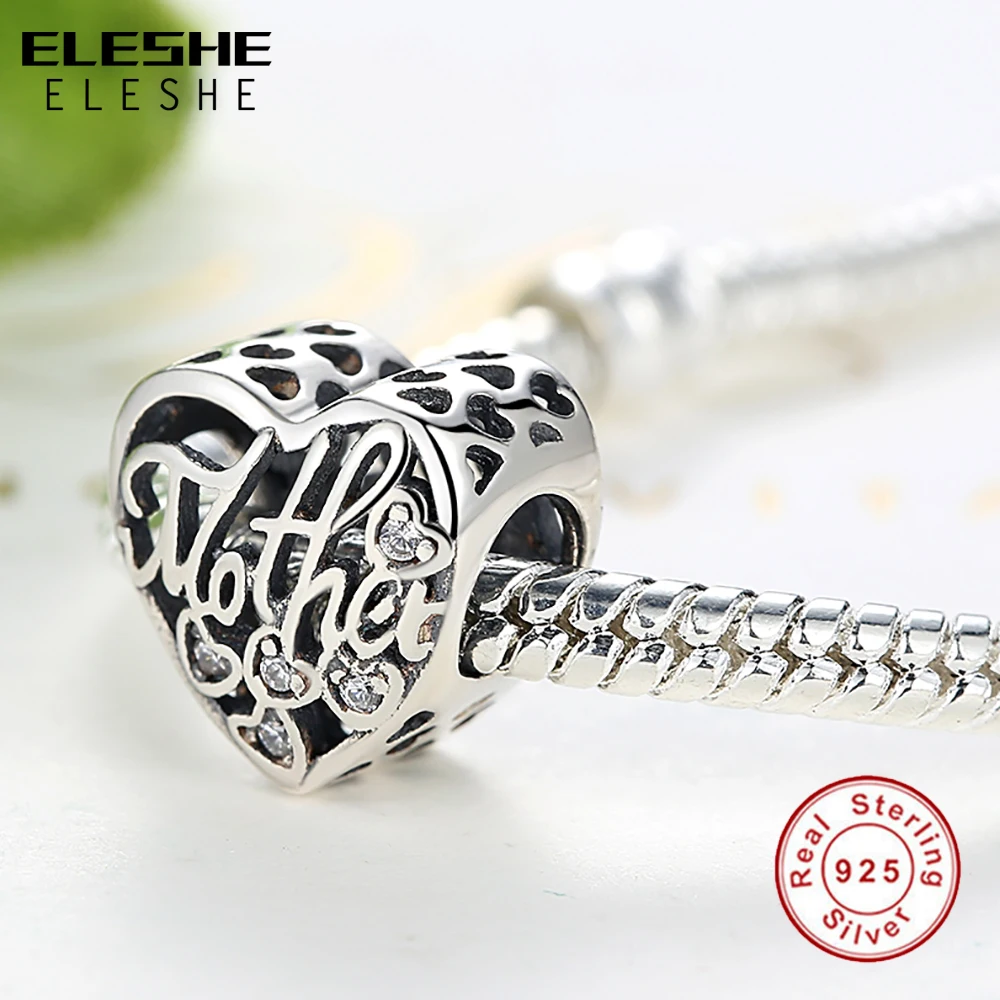 ELESHE, 925 пробы, серебро, сердце навсегда, очаровательные бусины, подходят к оригиналу Pandora, очаровательный браслет, серебро 925, бусины для любви, изготовление ювелирных изделий