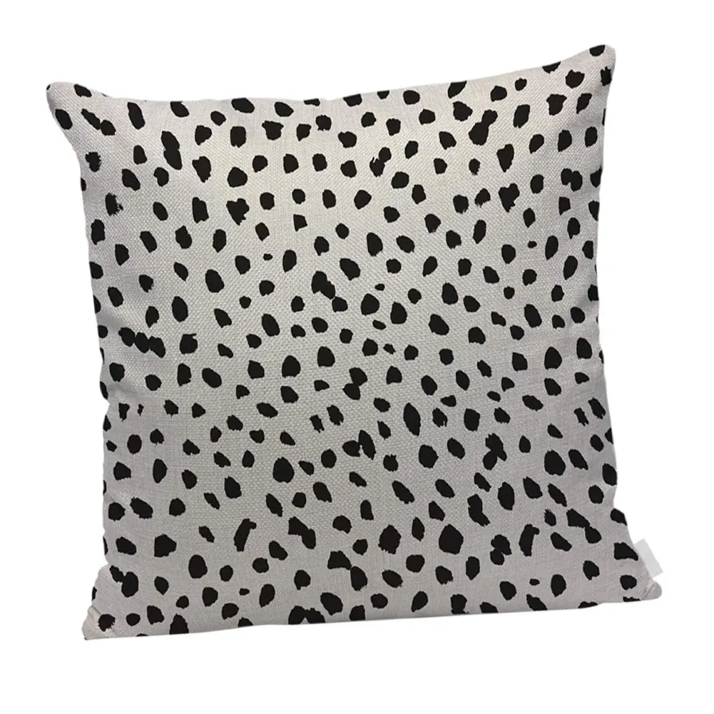 

1 PCS 45x45cm Cushion Cover Linen Throw Pillow Case Dots Pattern Soft Square Pillow Cover Bed Sofa Pillow Slipcover Home Decor