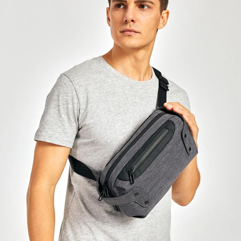 Поясная Сумка OZUKO для мужчин, многофункциональная Водонепроницаемая нагрудная сумка для улицы, с USB-зарядкой, саквояж кросс-боди для подрост... от AliExpress WW