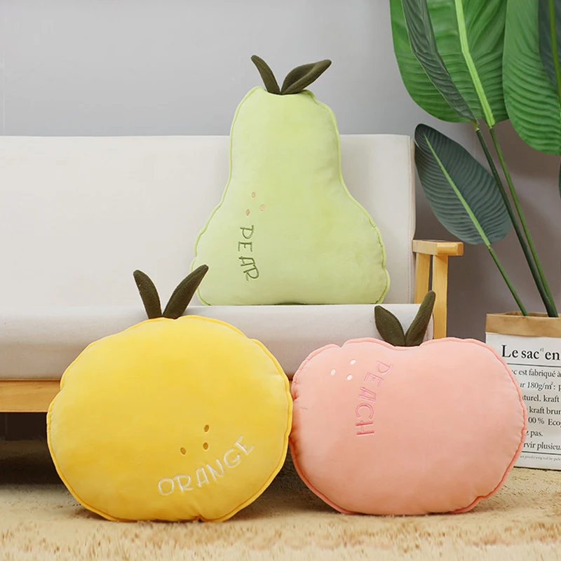 

Nordic Super Soft Morning Fruits Pear Peach Plush Toys Creative Plush Orange Sofa Cushion Girls Kids Birthday Gift
