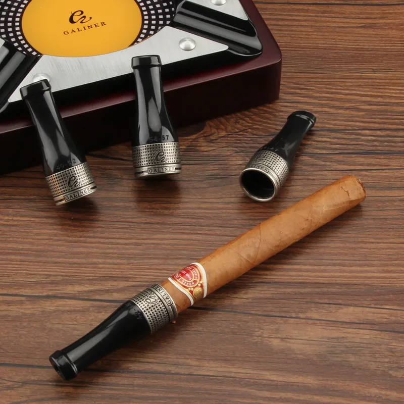 GALINER Gadgets Cigar Holder Ashtray Resin Mouthpiece Pipe Portable Mini Pocket 4 Pieces Cigars Accessories | Дом и сад