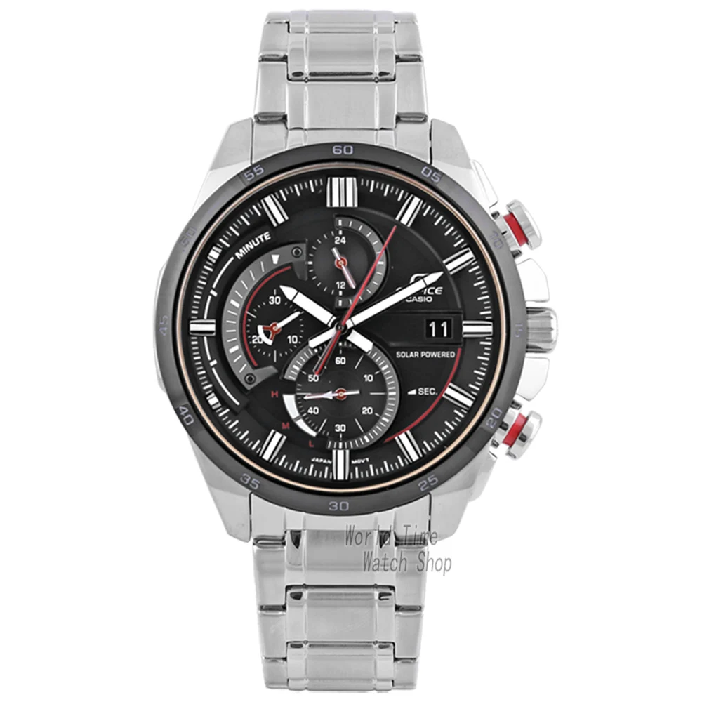 CASIO Часы повседневные деловые Солнечный водонепроницаемый модные мужские часы EQS-600D-1A2 EQS-600D-1A9 EQA-600D-1A2 EQS-600BL-1A - Цвет: EQS600DB1A4