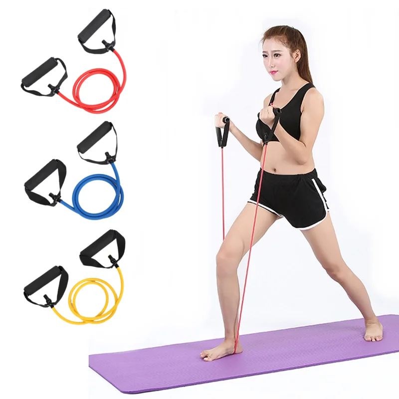 

5 Levels Resistance Bands with Handles Yoga Pull Rope Elastic Fitness Exercise Tube Band for Home Workouts Strength Training