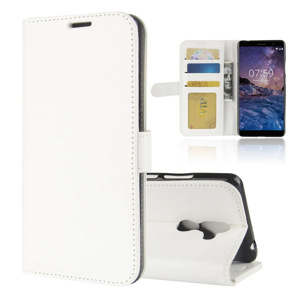 Чехол для Nokia 7 Plus мягкий силиконовый чехол бумажник книжка телефона кожаный