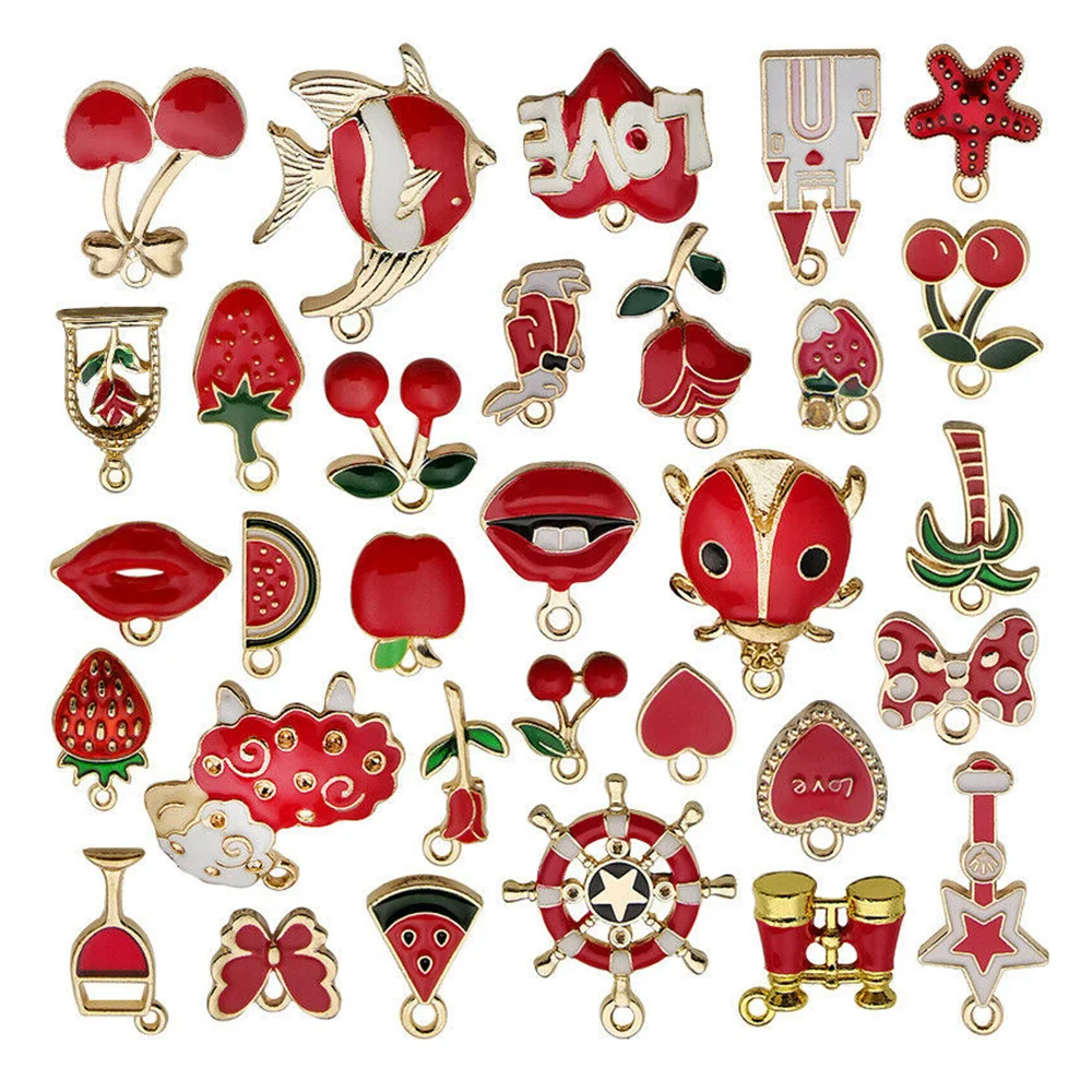 

31 Pcs/Set Alloy Mixed Assorted Random Enamel Series Pendant Charm DIY Handmade Decoration Accessories