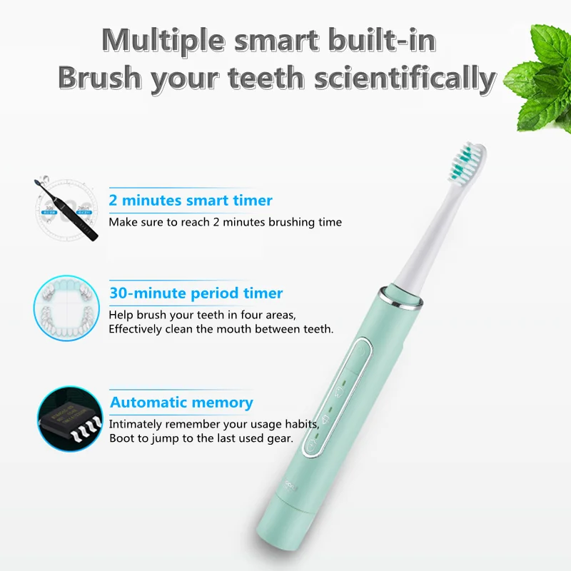 

Hot sale sonic electric toothbrush adult cleaning 2 in 1 electric toothbrush wireless USB charging soft hair electric toothbrush
