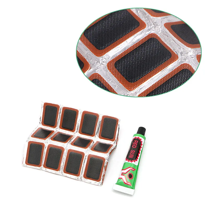 48 шт. велосипеда заплатки для ремонта клей шин трубки резиновые шиноремонтный