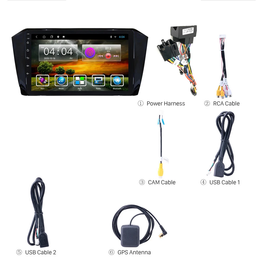 

Eastereggs Car Radio for Volkswagen Passat B8 Magotan 2015 -2016 2 Din 9 Inch Android Car Navigation GPS Multimedia Player
