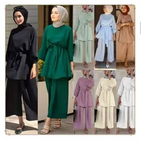 women 2 pieces combine set long hijab dress islamic clothing europe lady muslim fashion arabic 2021 tunic new collection