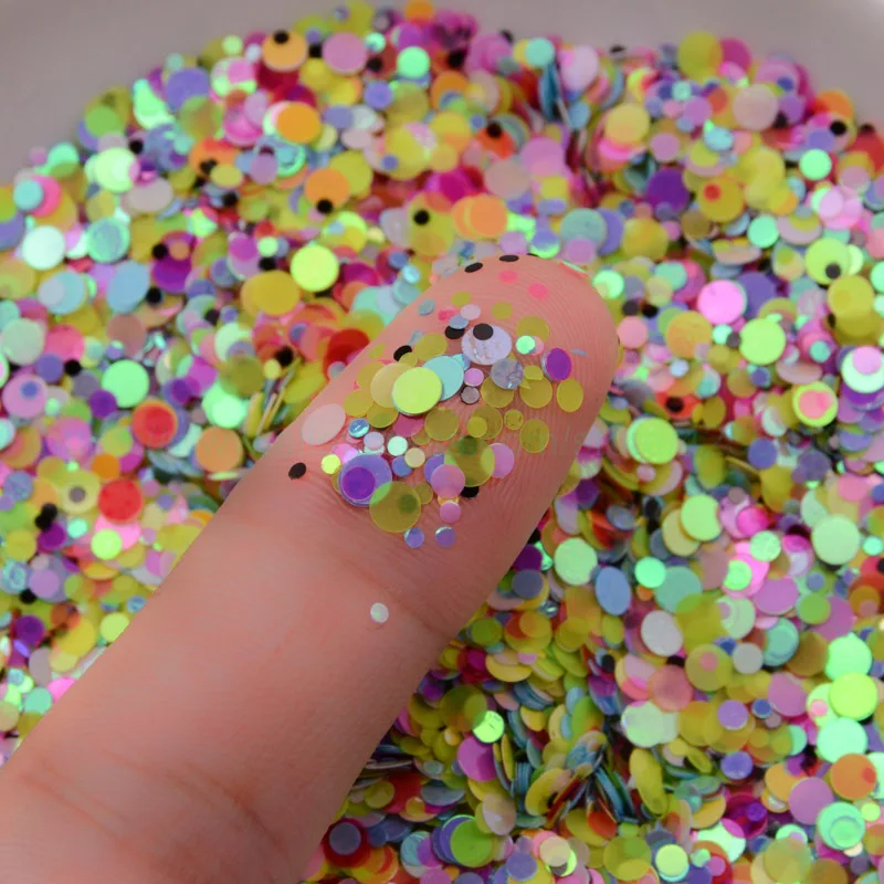 Ультратонкие круглые широкие блестки 20 г 1-3 мм для свадебного конфетта