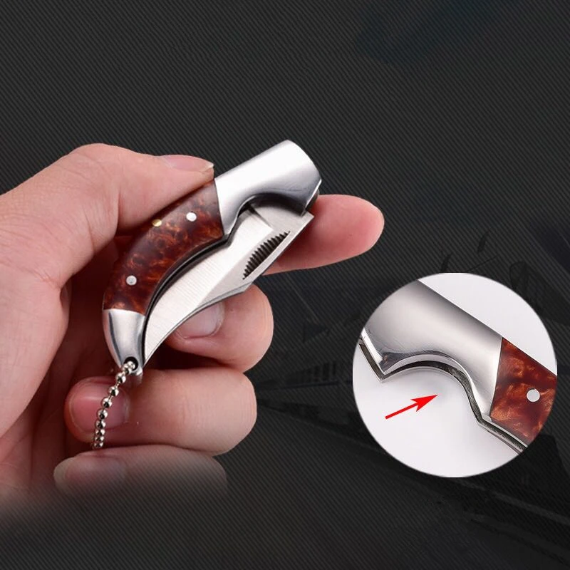 Folding Knife Hunting Camping Survival Tool Dcbeer Steel+Wood Handle Knives EDC Tool Pocket Knife